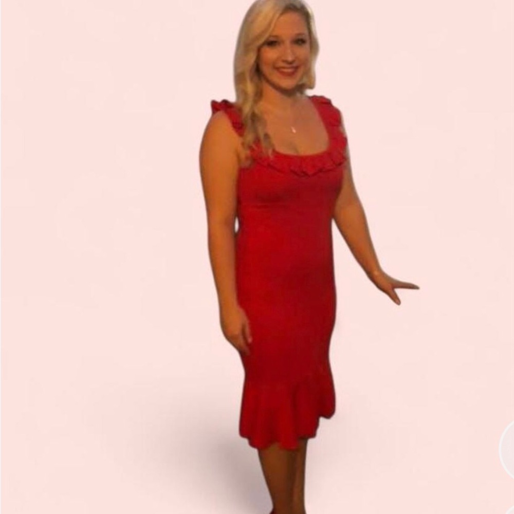 Red Ruffle Dress - Picture 8 of 8